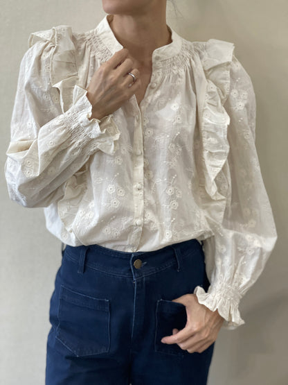 Chemise Manches Longues Brodée volants