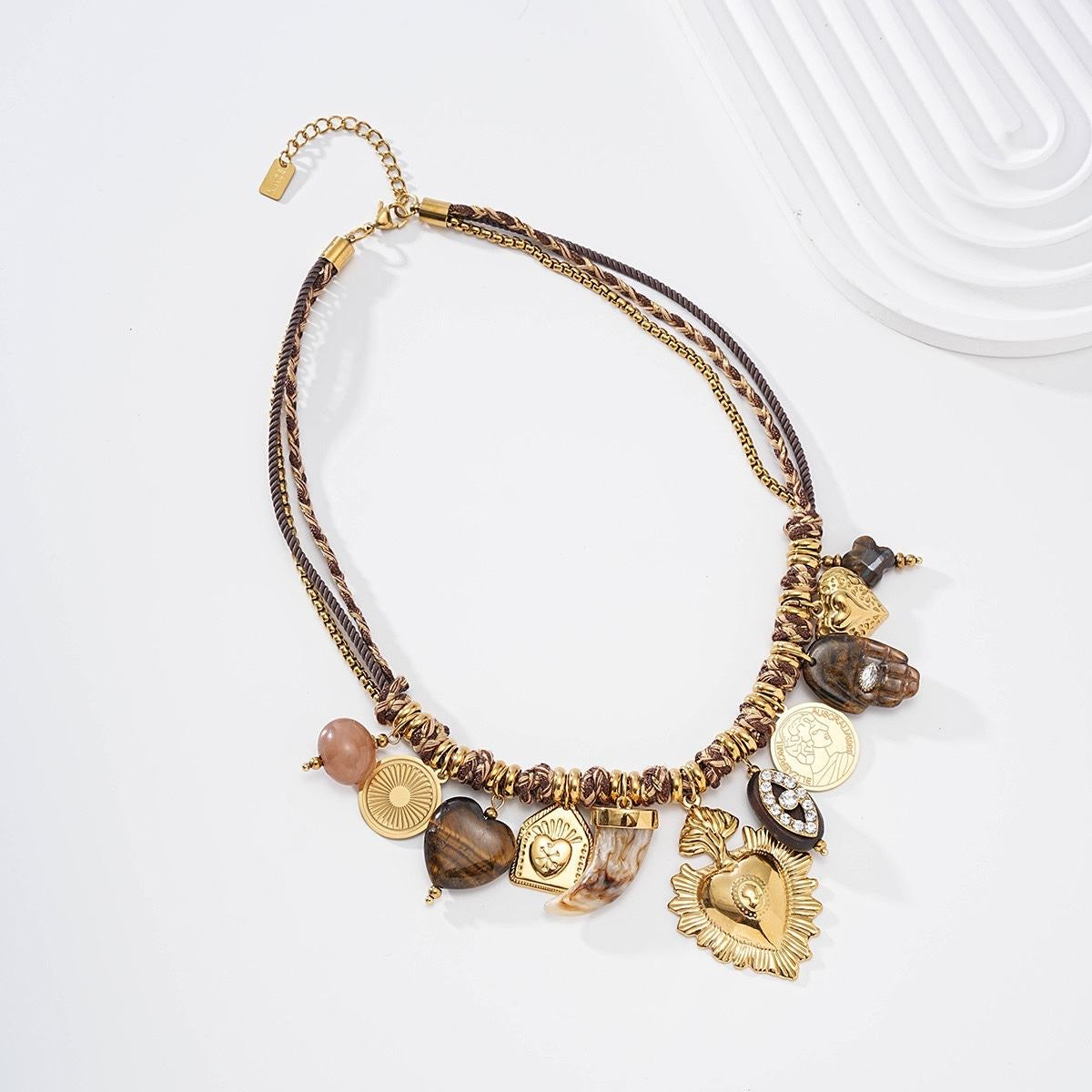 Collier Tressé Brun