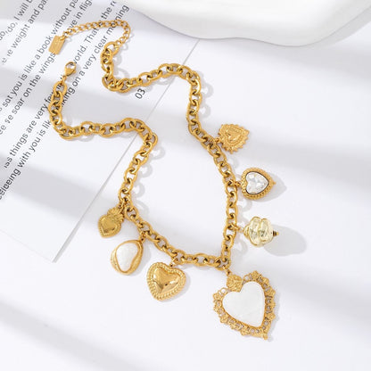 Collier Charms Coeur Doré