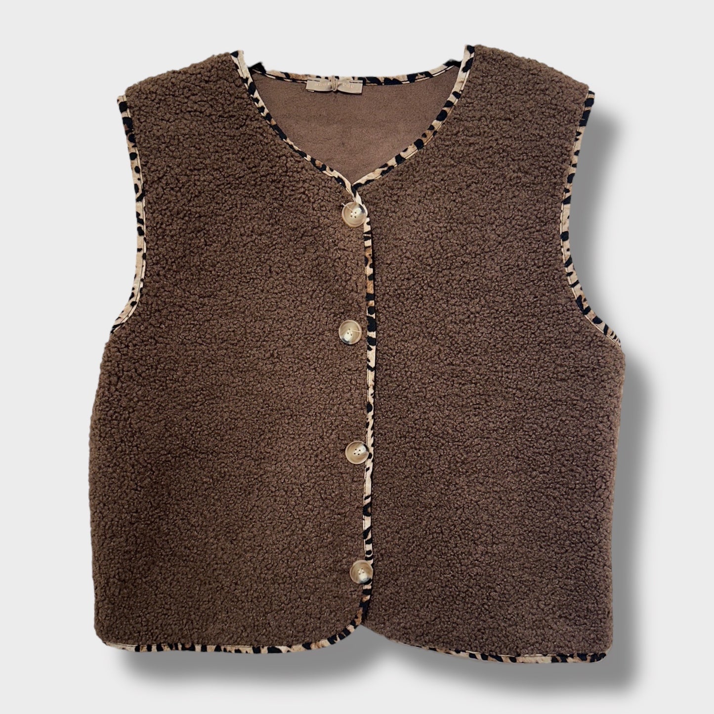 Gilet Cosy bordure léopard