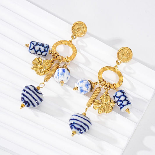 Boucles Porcelaine Bleue