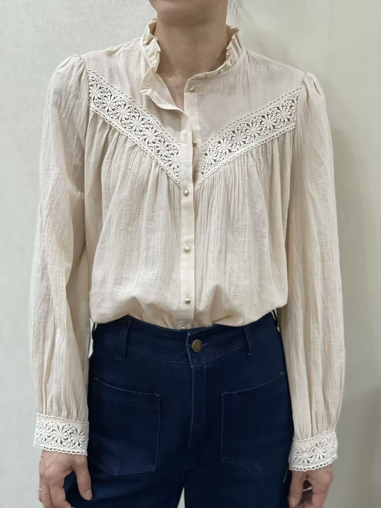 Chemise Féminine Dentelle Bohème