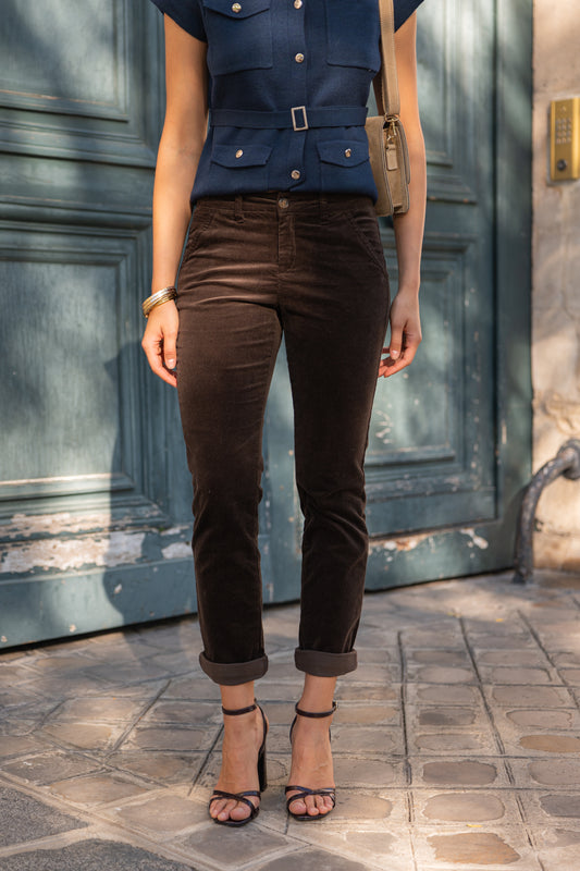 Chino Velours Marron