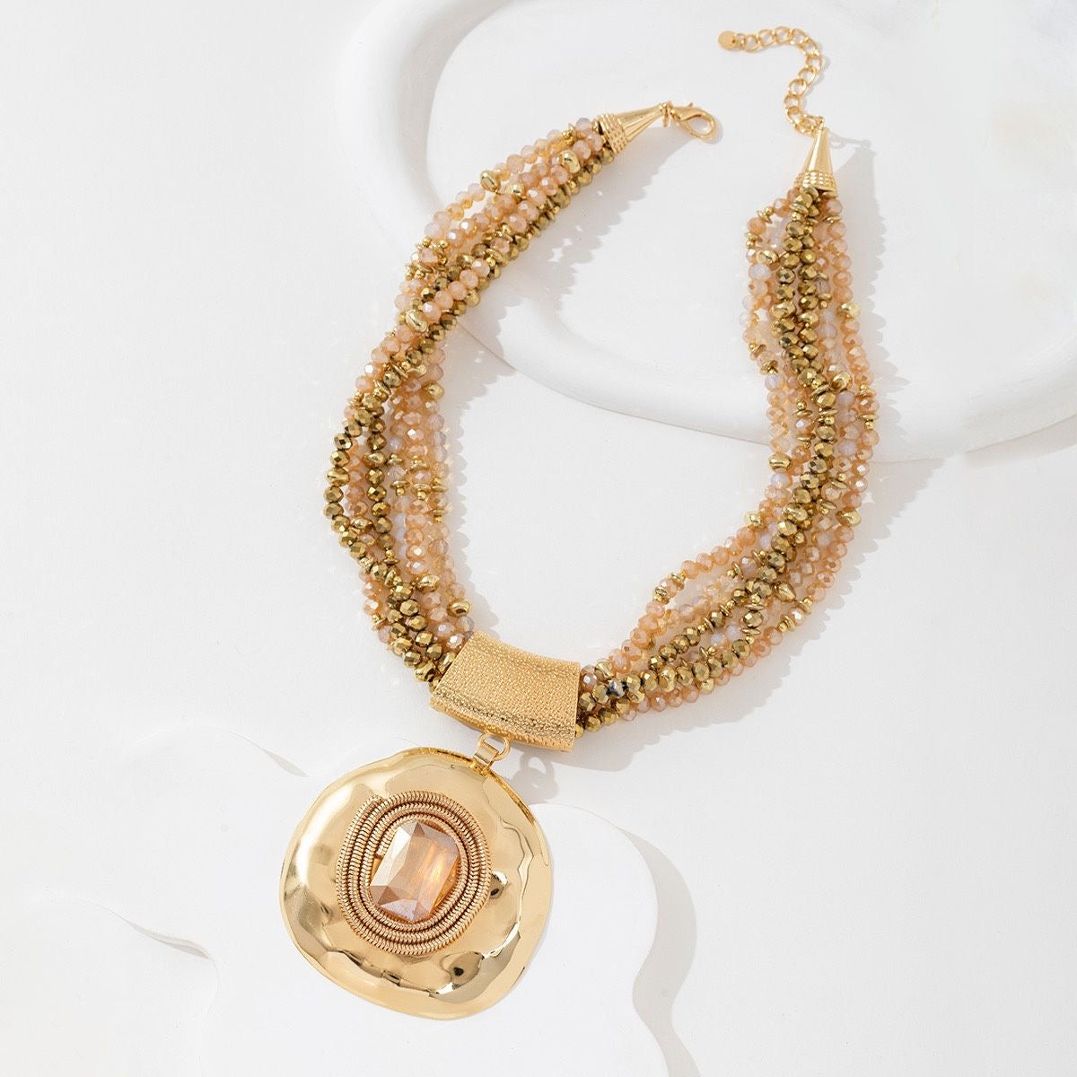 Collier Perles Dorées