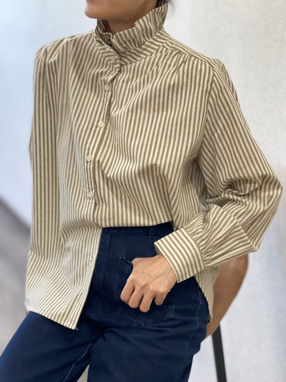 Chemise Col Montant Rayée