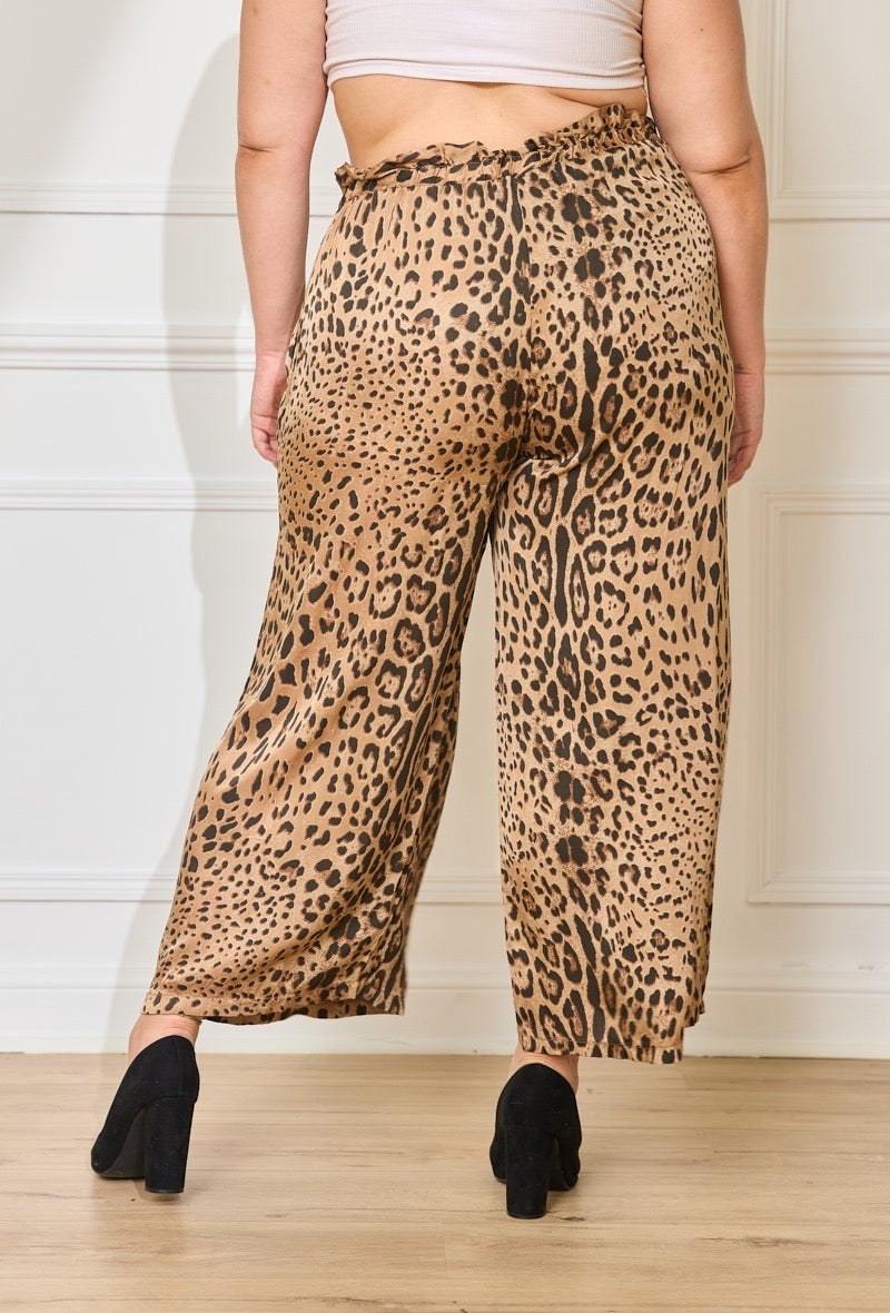 Pantalon Satiné Léopard