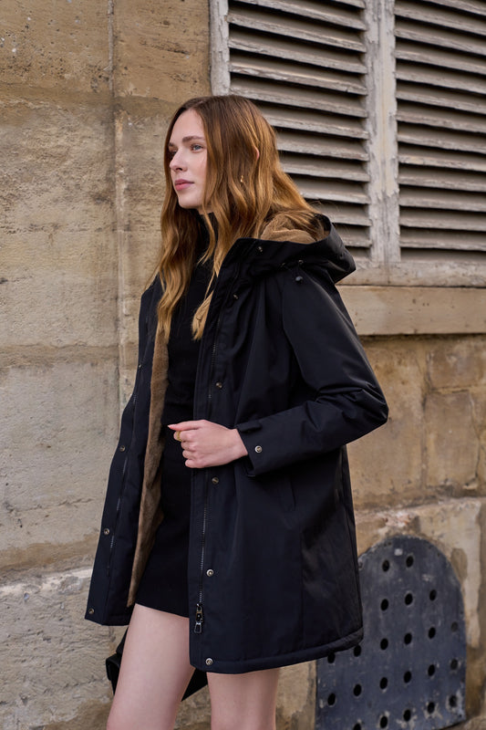 Parka Imperméable Fourré Bicolore