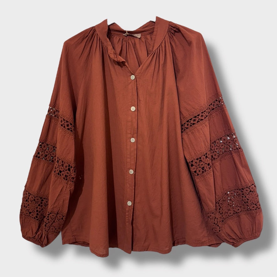 Chemise en Coton avec Dentelle