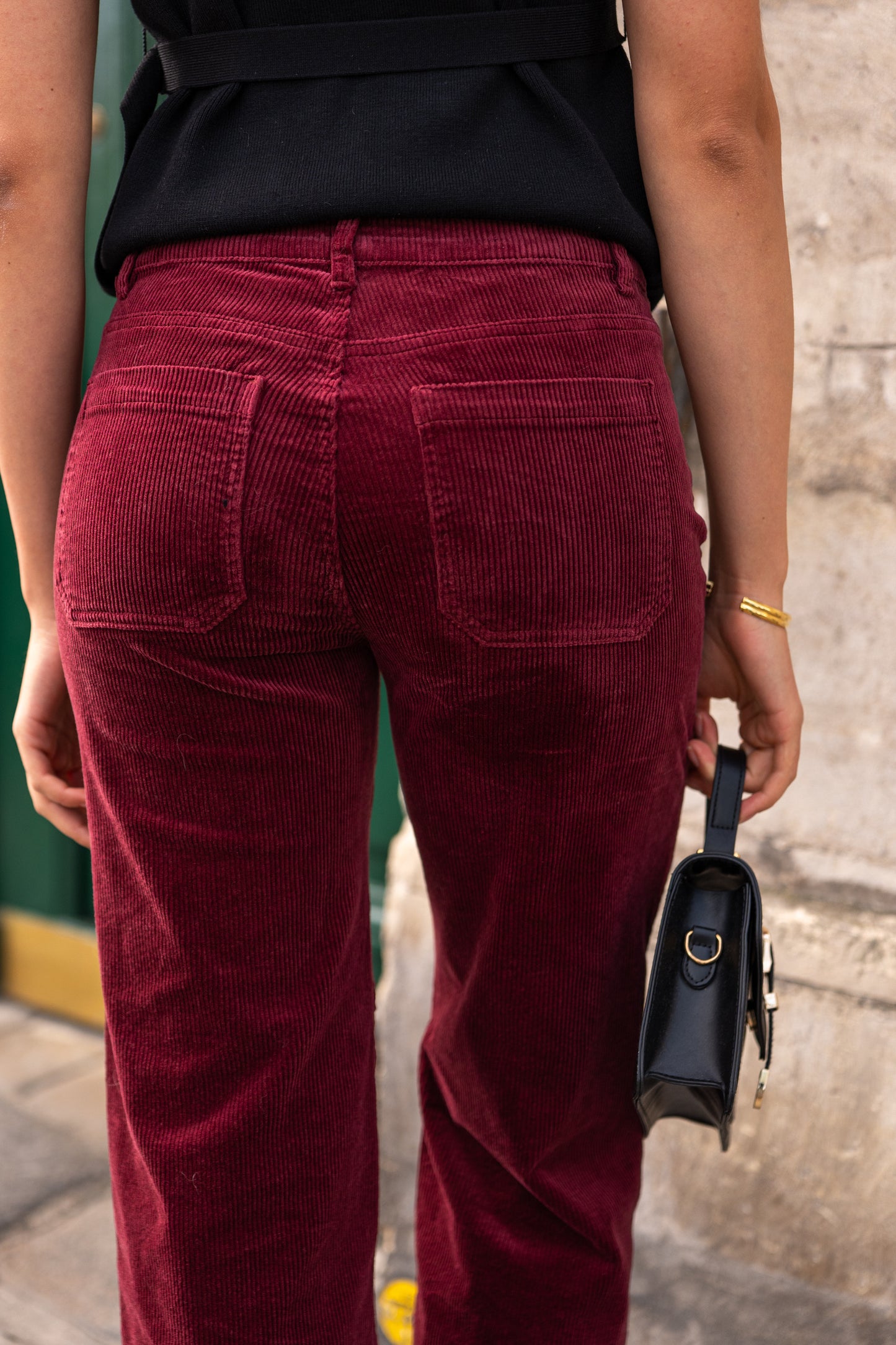 Pantalon Velours Côtelé Bordeaux