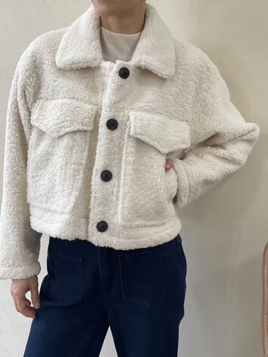 Veste effet Mouton Boutonnée