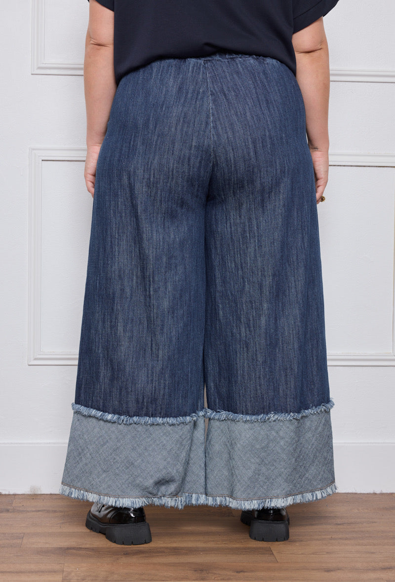 Pantalon Denim Frangé - Du 44 au 50