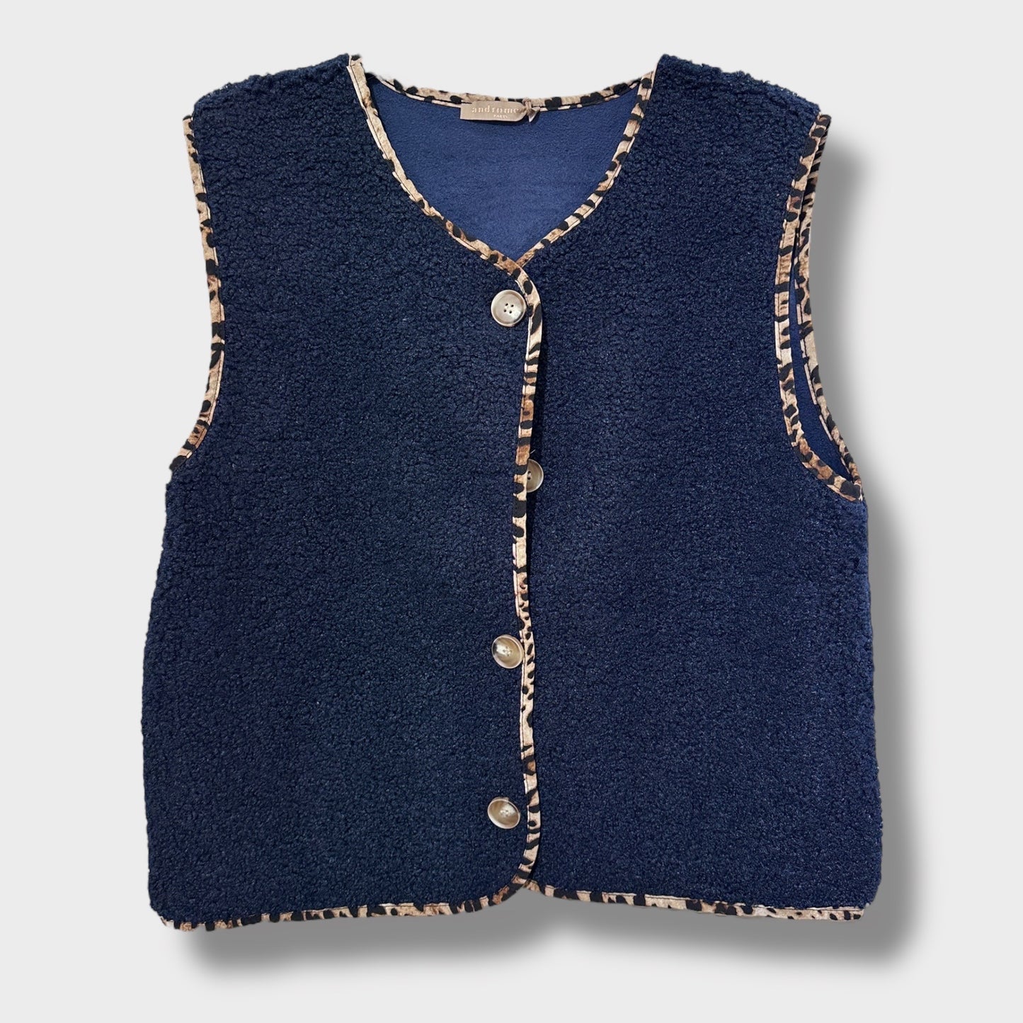 Gilet Cosy bordure léopard
