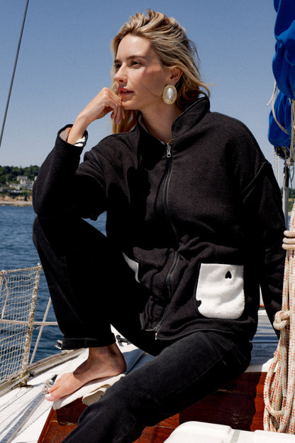Veste à Motifs Coeurs Réversible
