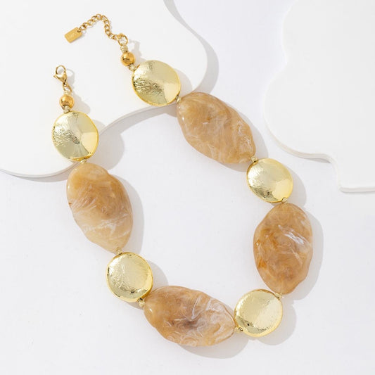 Collier Résine Effet Pierre
