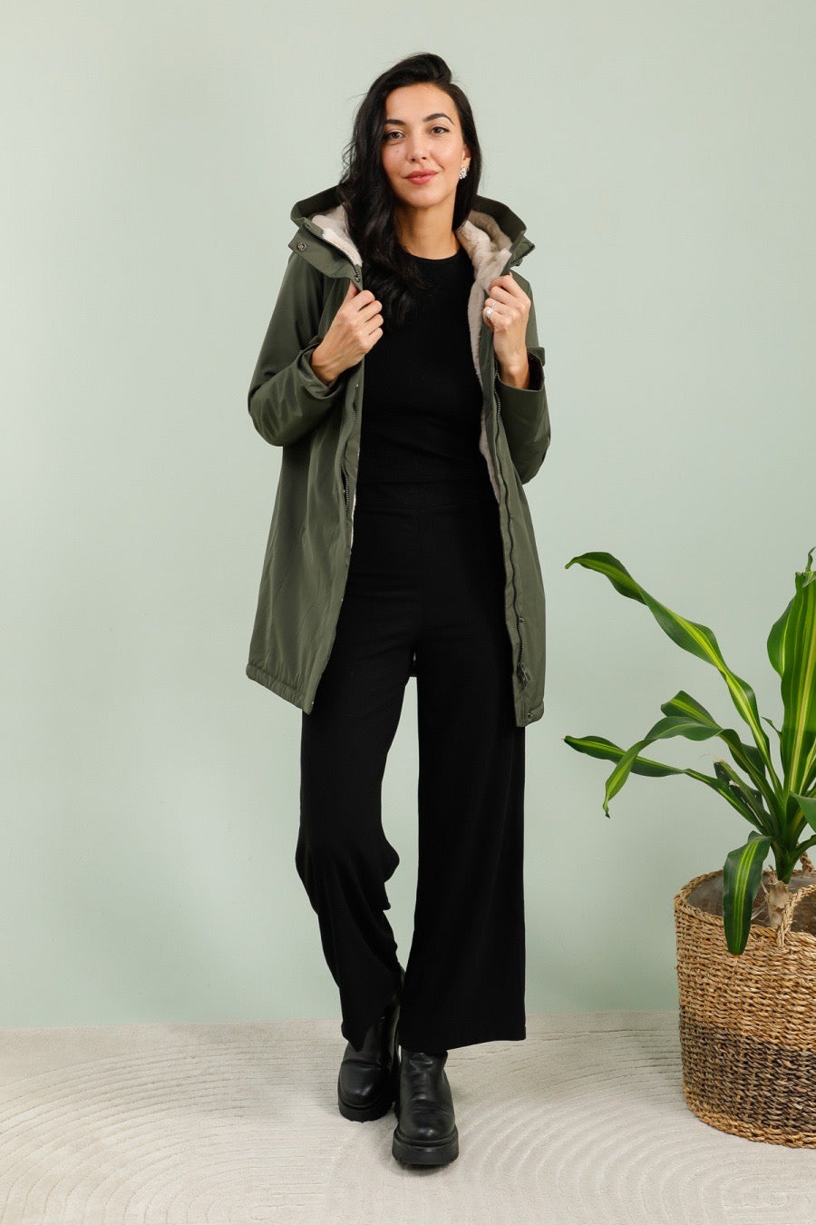 Parka Imperméable Fourré Bicolore