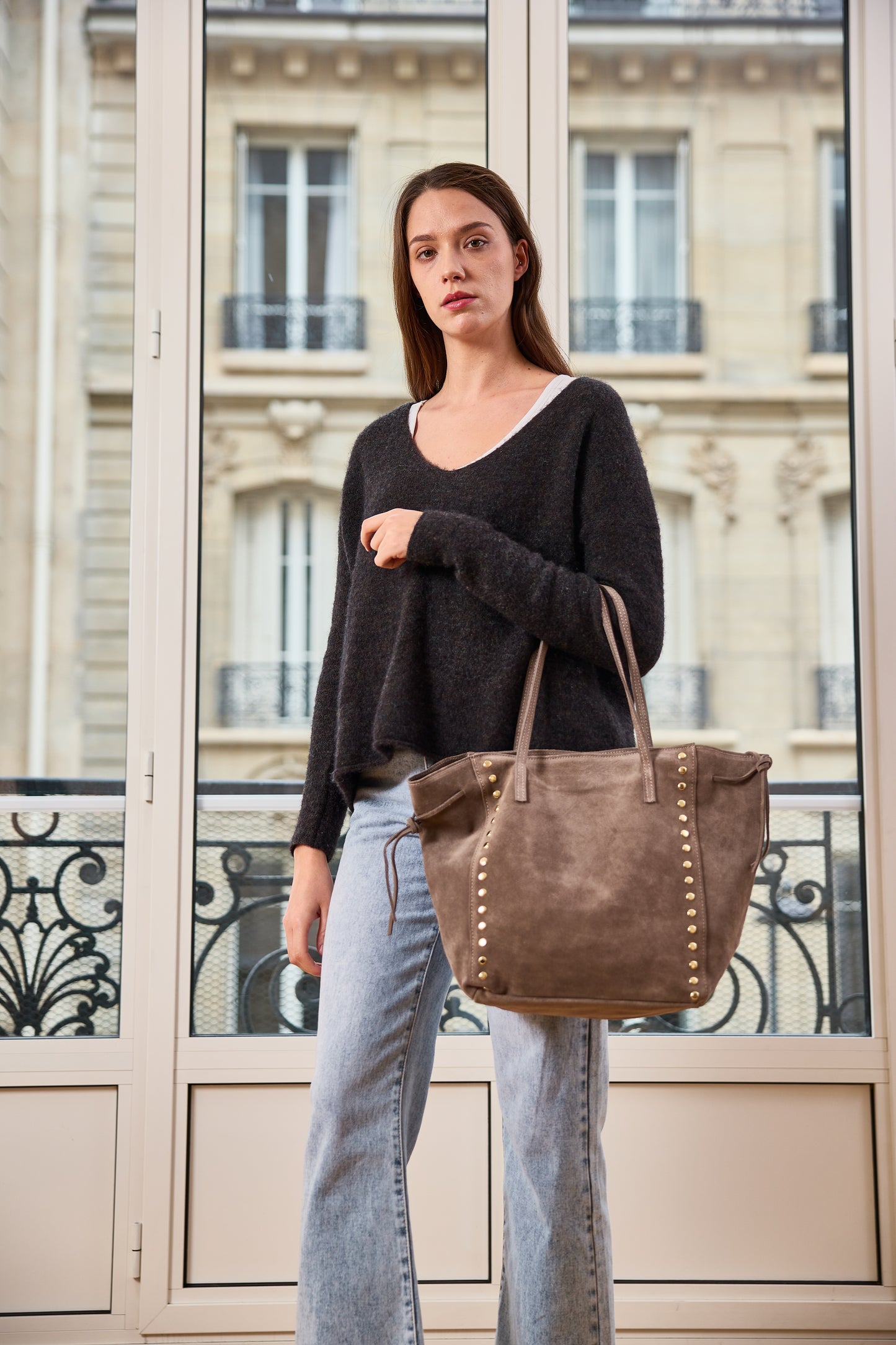 Grand Sac Rivet en Cuir