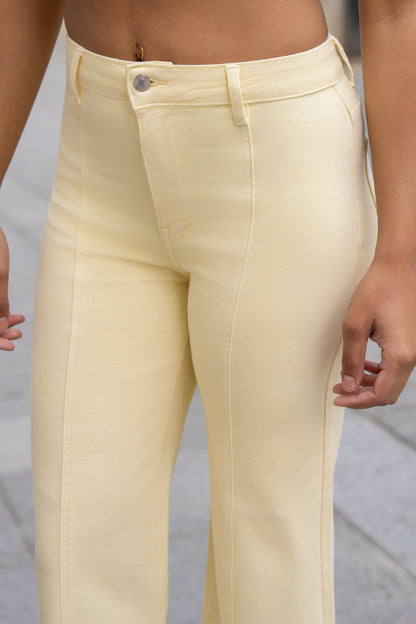 Jean Flare Femme Coton Coloré