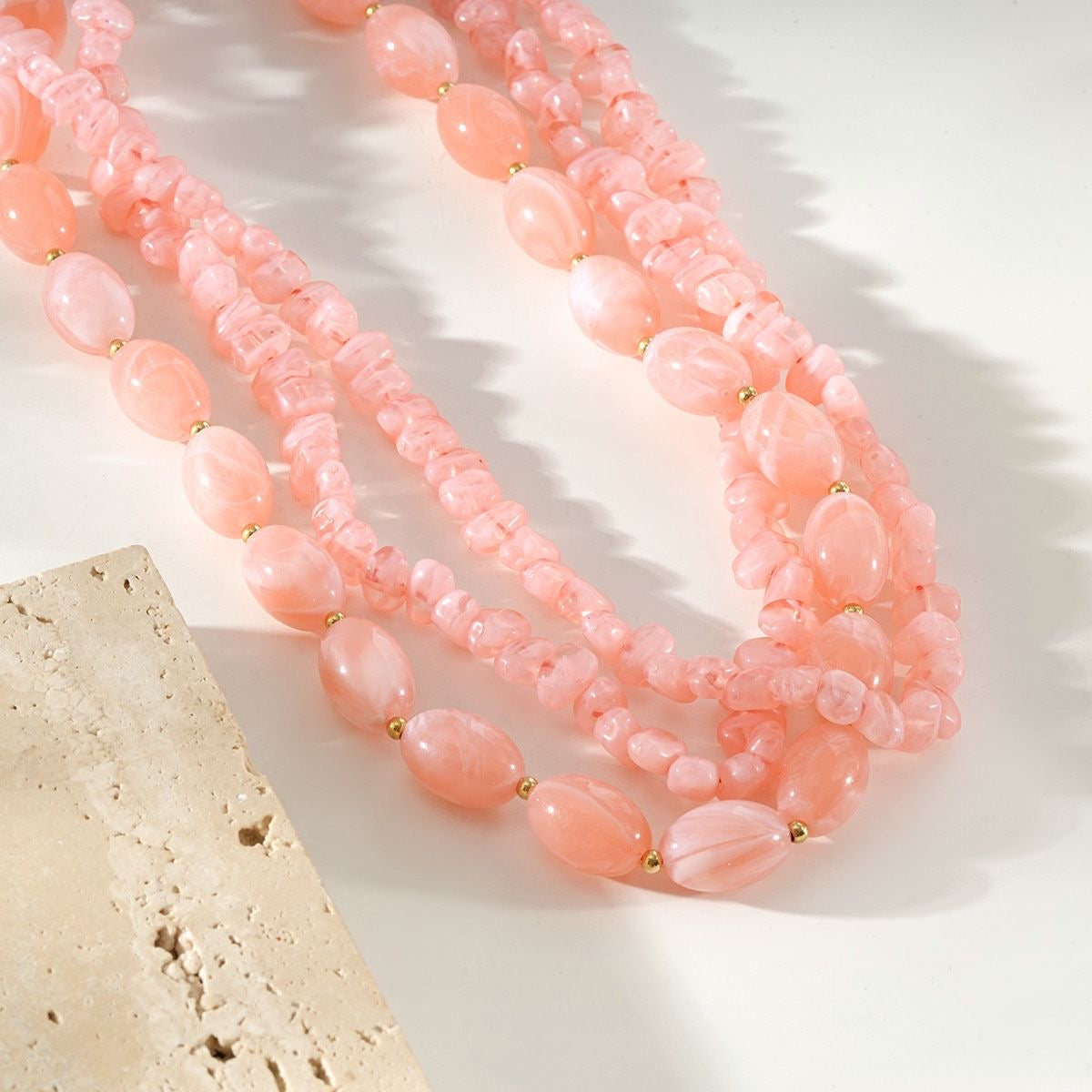 Collier Perles Roses