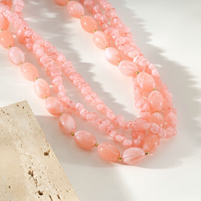 Collier Perles Roses