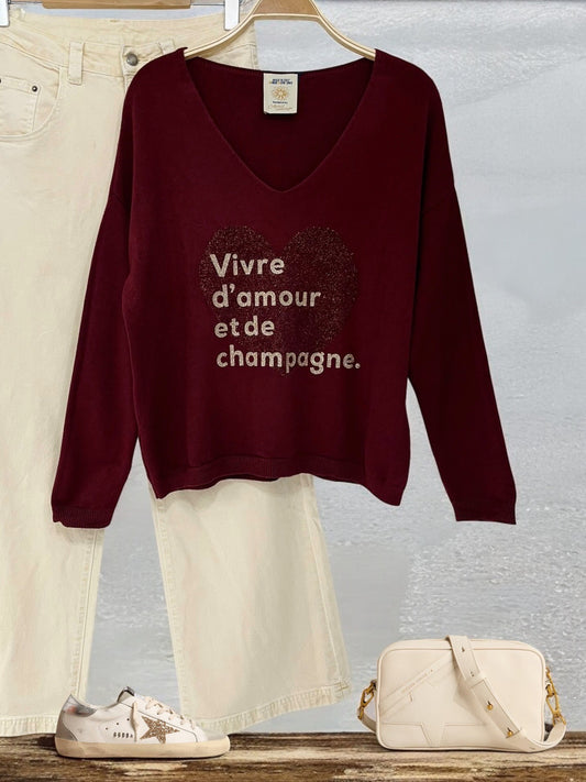 Pull "Vivre d'Amour et d'Eau Fraîche"