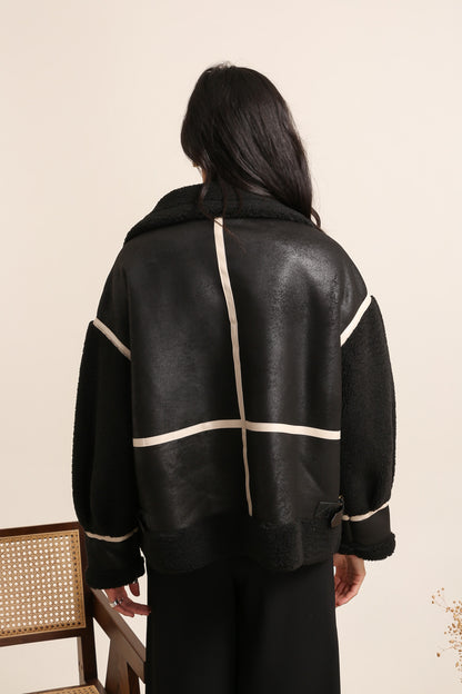 Blouson Oversize Noir & Blanc