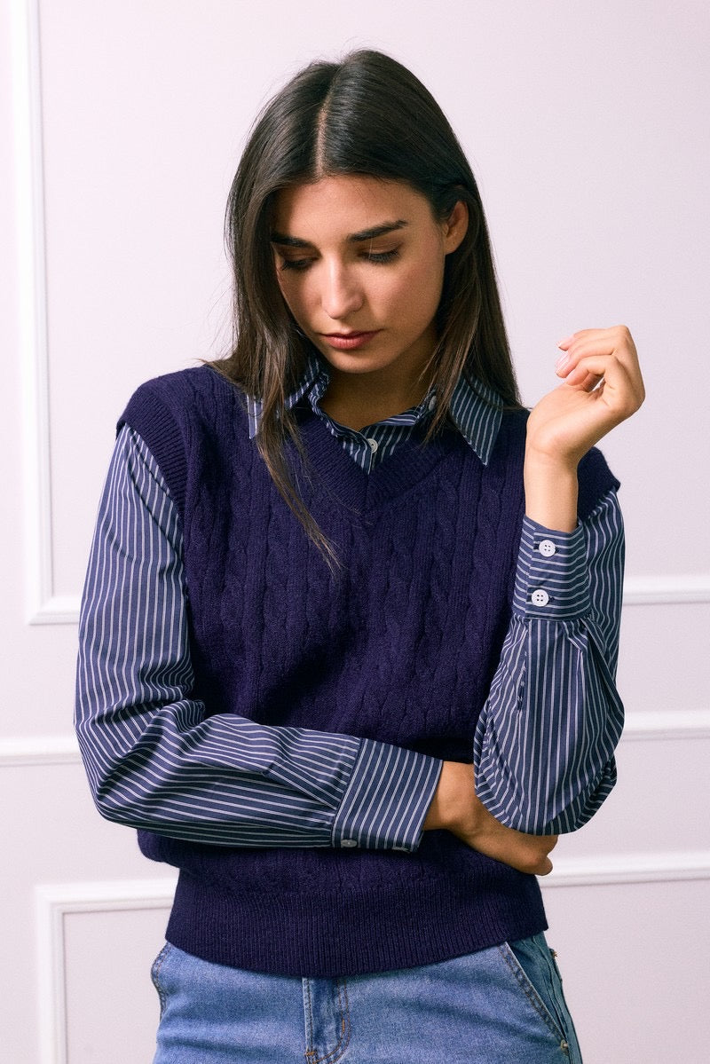 Pull Chemise Col V