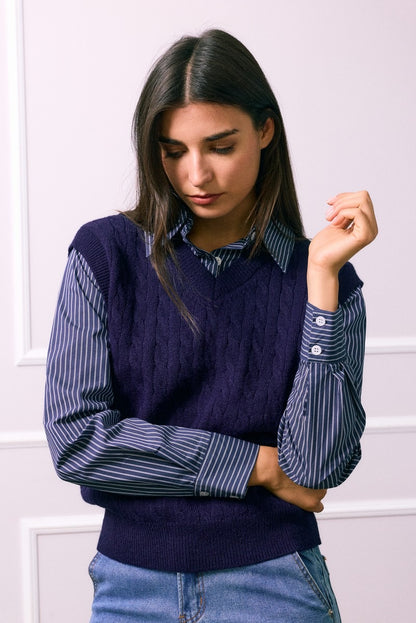 Pull Chemise Col V