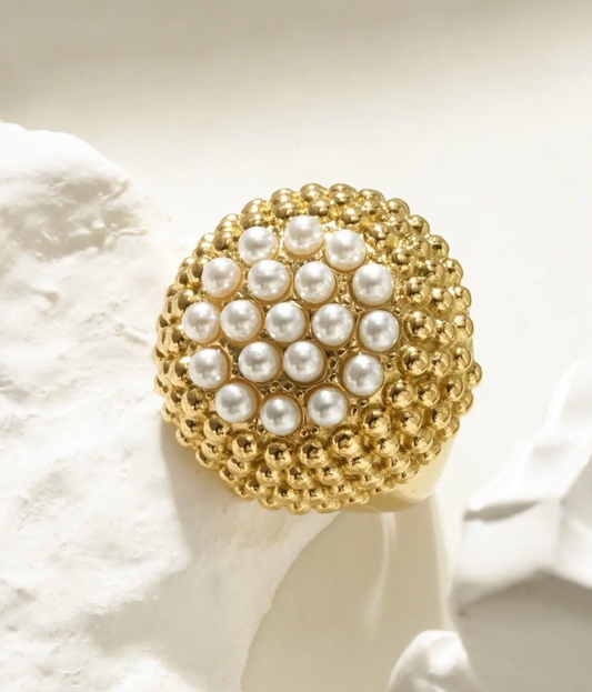 Bague Sculptée Perles