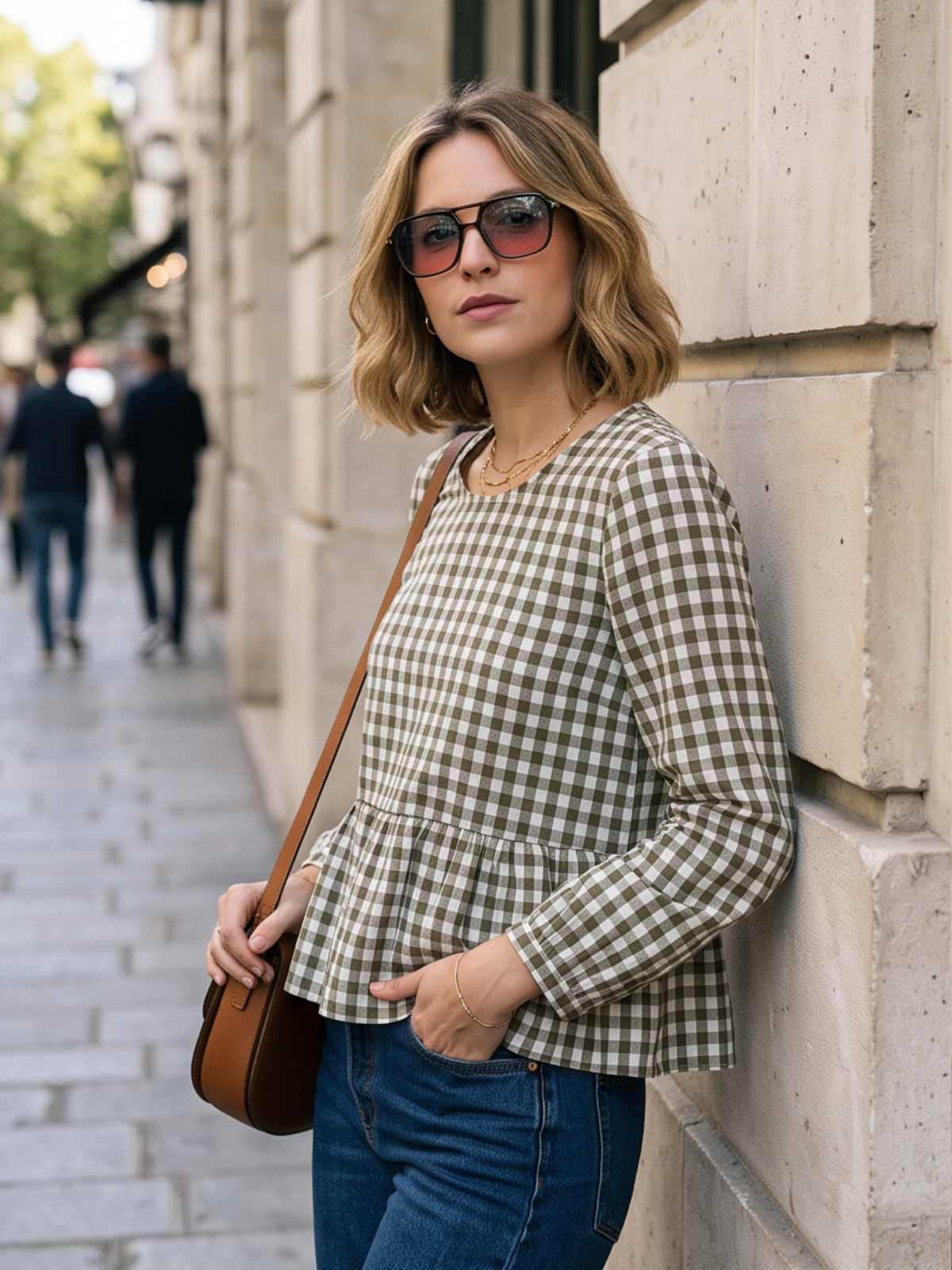 Blouse Aliénor - Vichy Kaki
