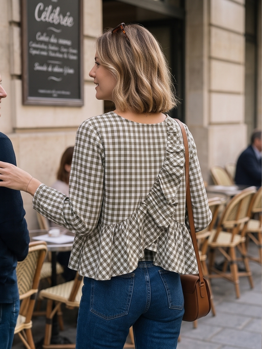Blouse Aliénor - Vichy Kaki