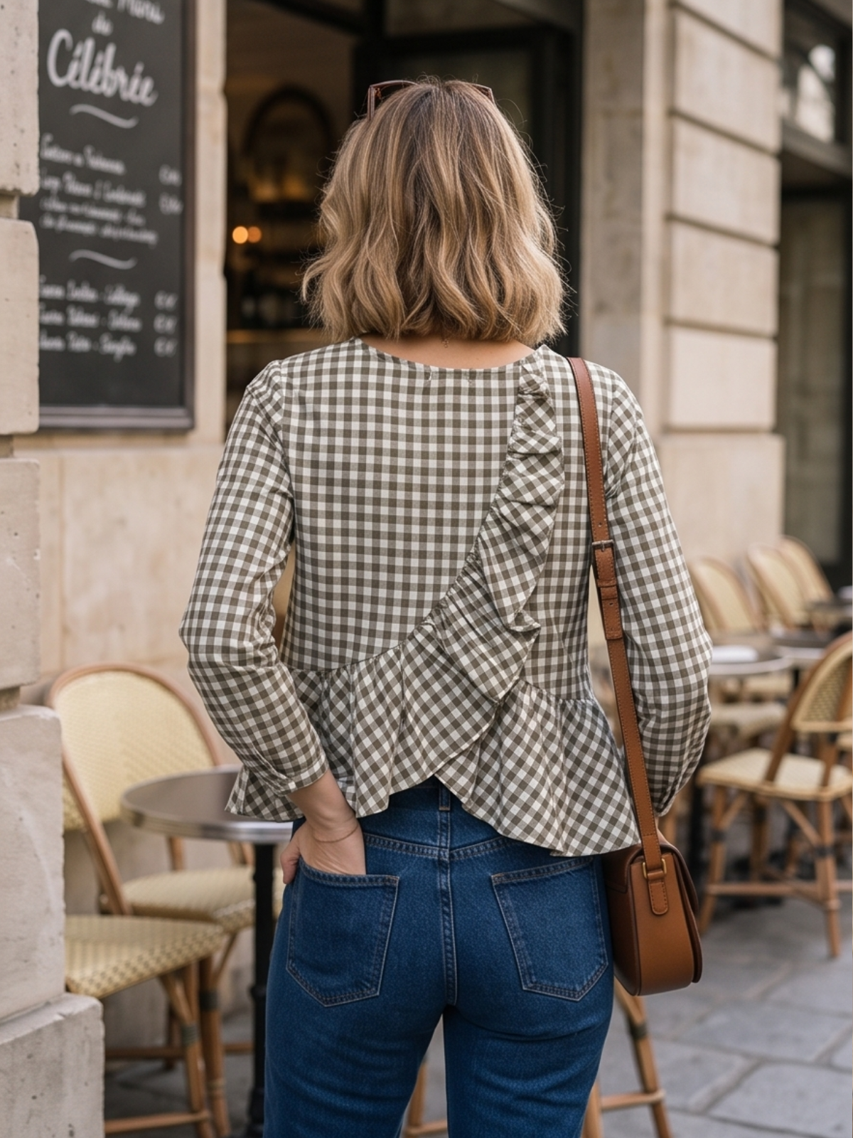 Blouse Aliénor - Vichy Kaki