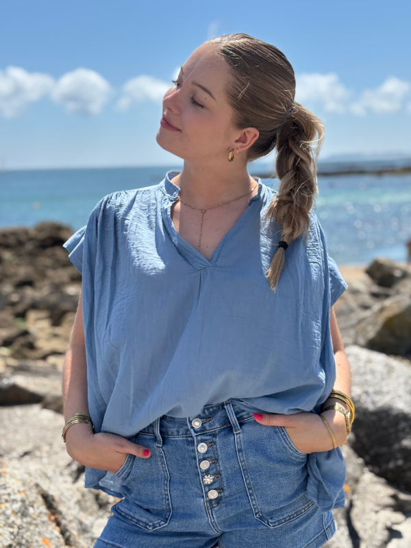 Haut en gaze de coton fluide