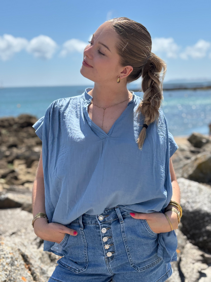 Haut en gaze de coton fluide