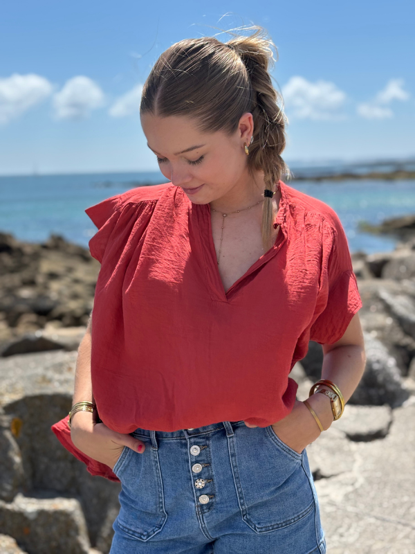 Haut en gaze de coton fluide