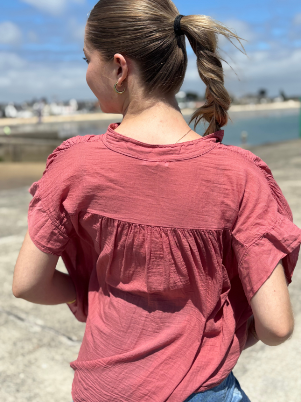 Haut en gaze de coton fluide