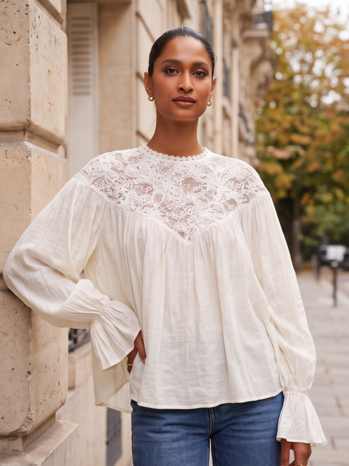Blouse Armelle - Empiècement Dentelle