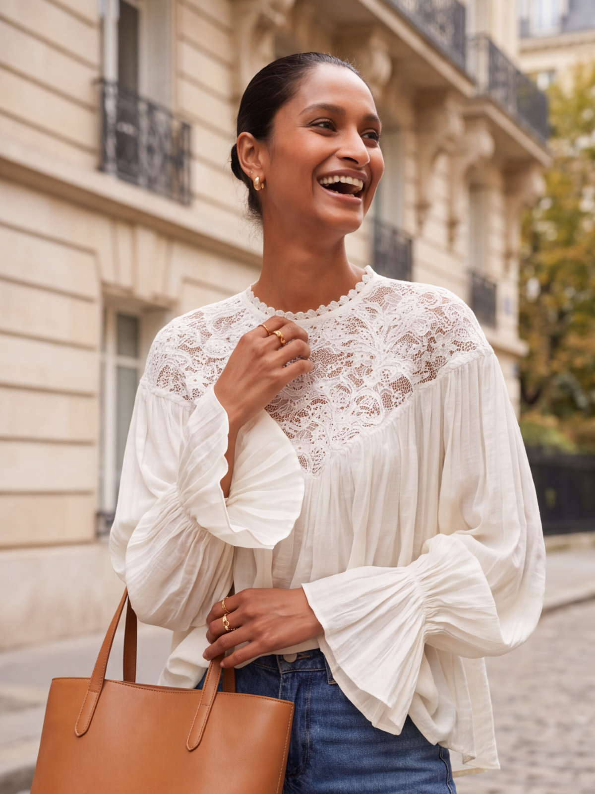 Blouse Armelle - Empiècement Dentelle