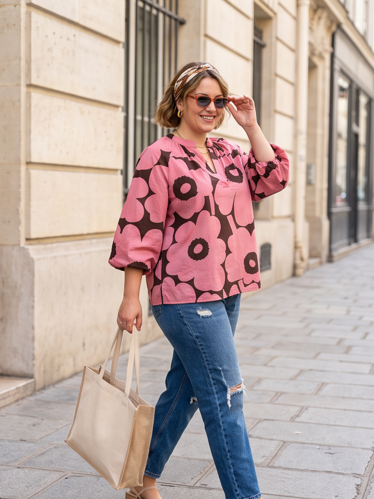 Blouse Augustine - Coquelicots Vieux Rose