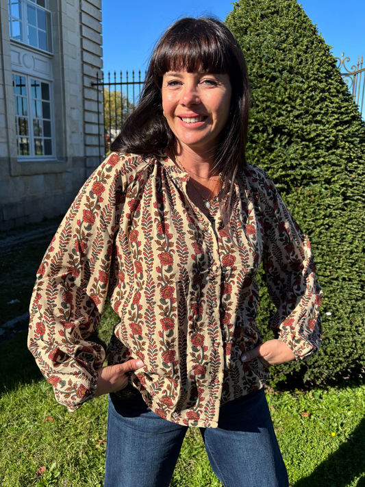 Blouse Beige Florale