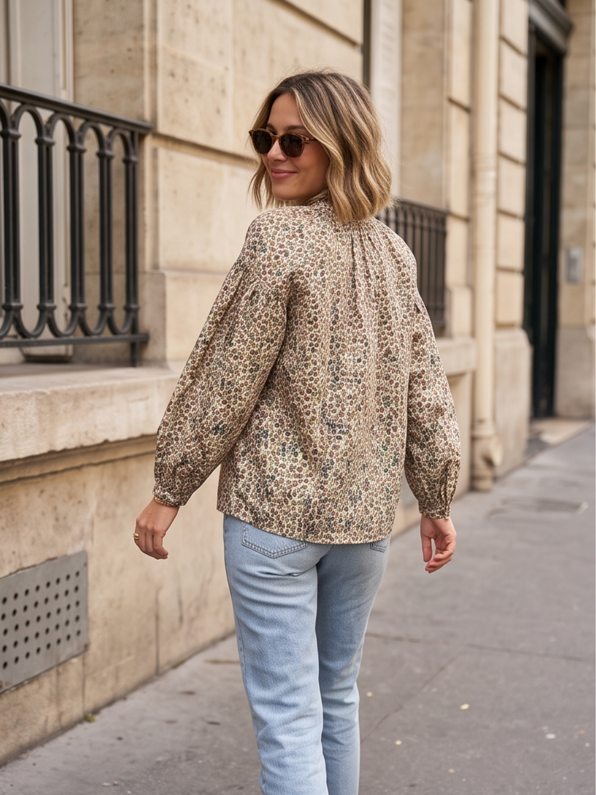 Blouse Bérangère - Fleurie Beige