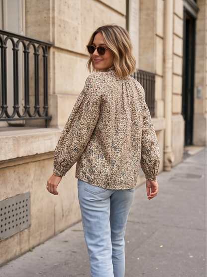 Blouse Bérangère - Fleurie Beige