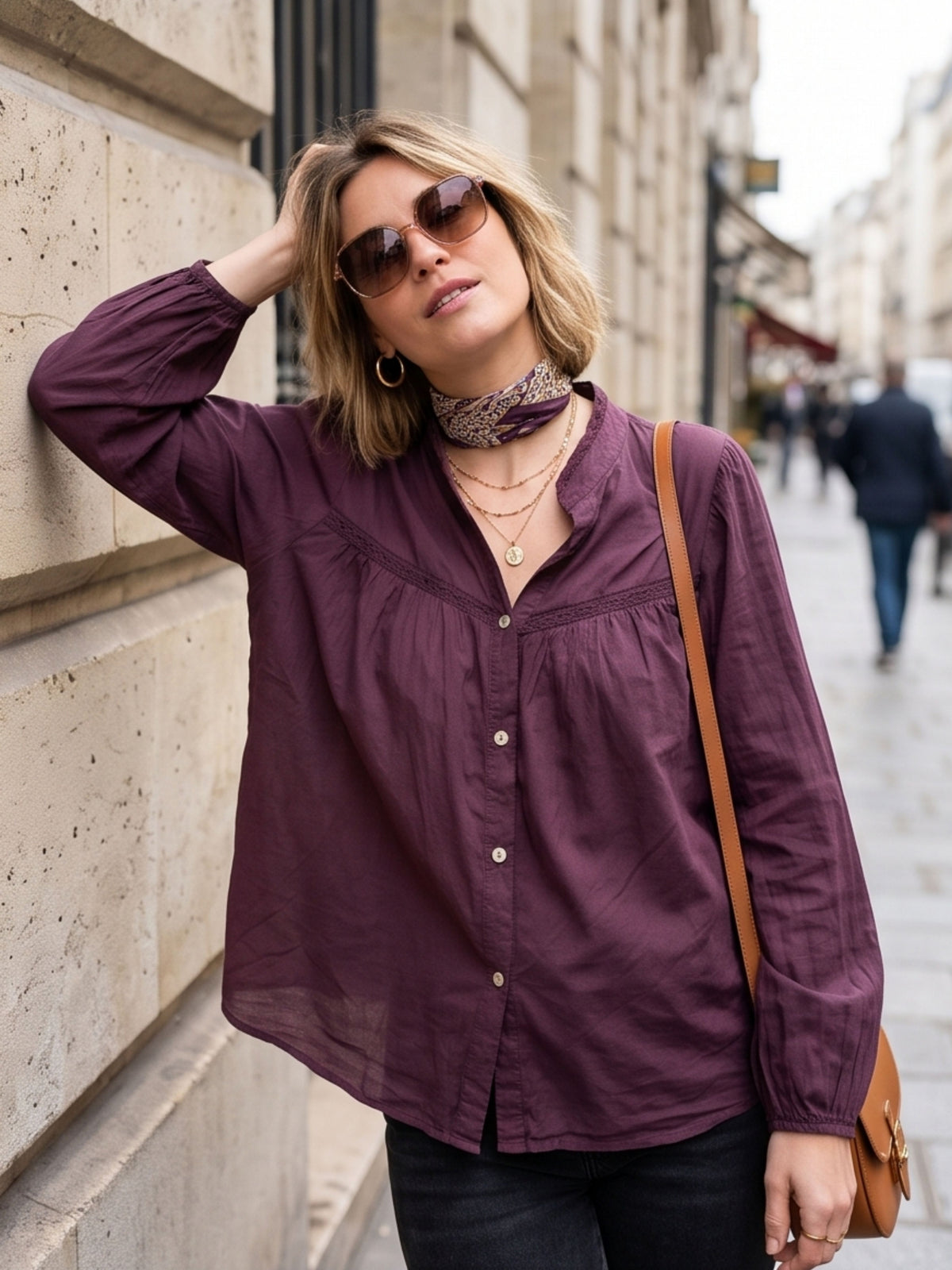 Blouse Cassiopée - Col Mao