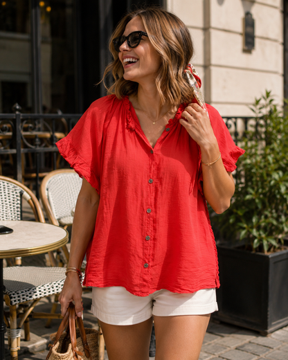 Blouse Col Froncé