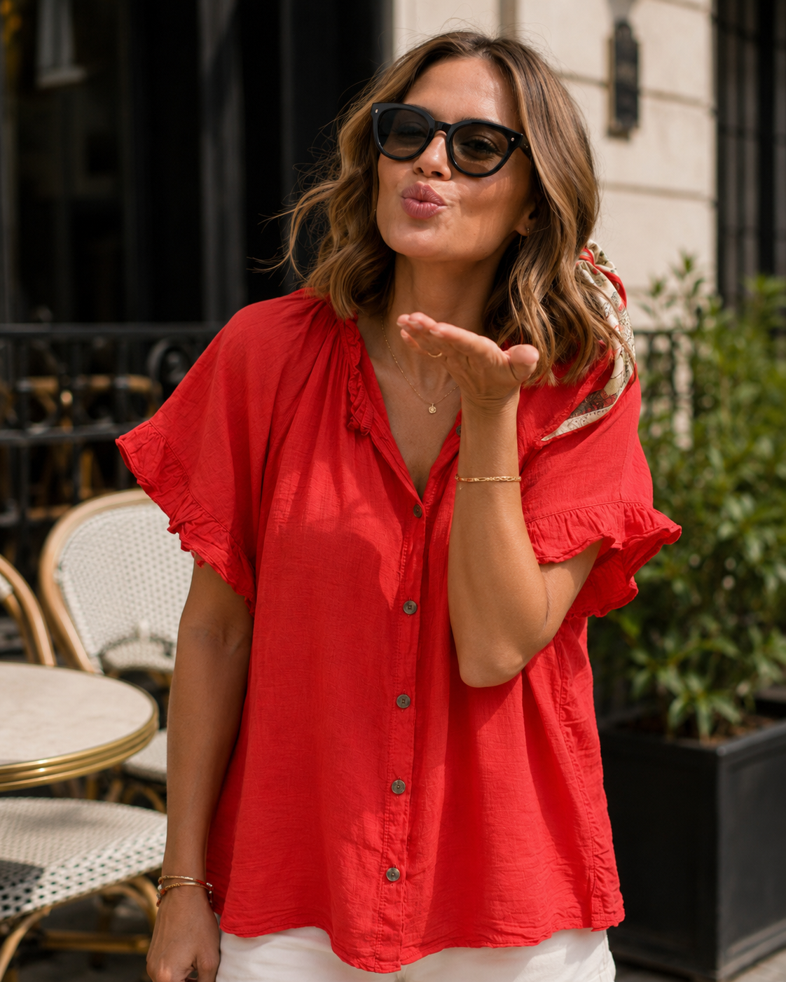 Blouse Col Froncé