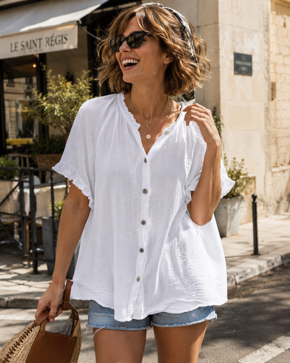 Blouse Col Froncé