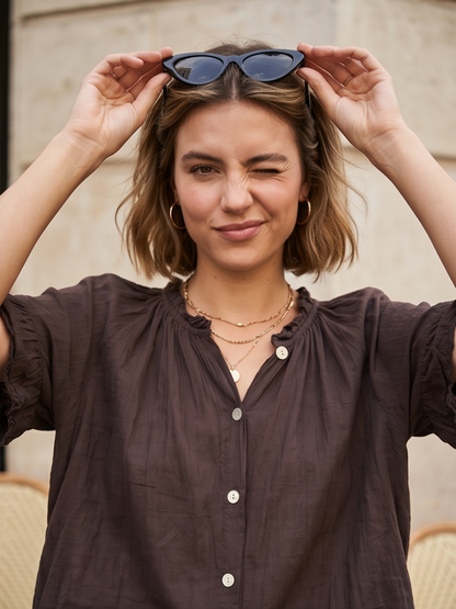 Blouse Col Froncé