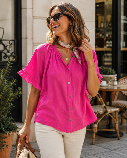 Blouse Col Froncé