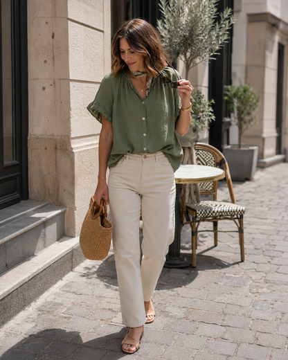 Blouse Col Froncé