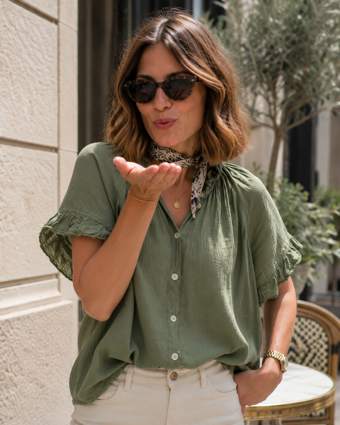 Blouse Col Froncé