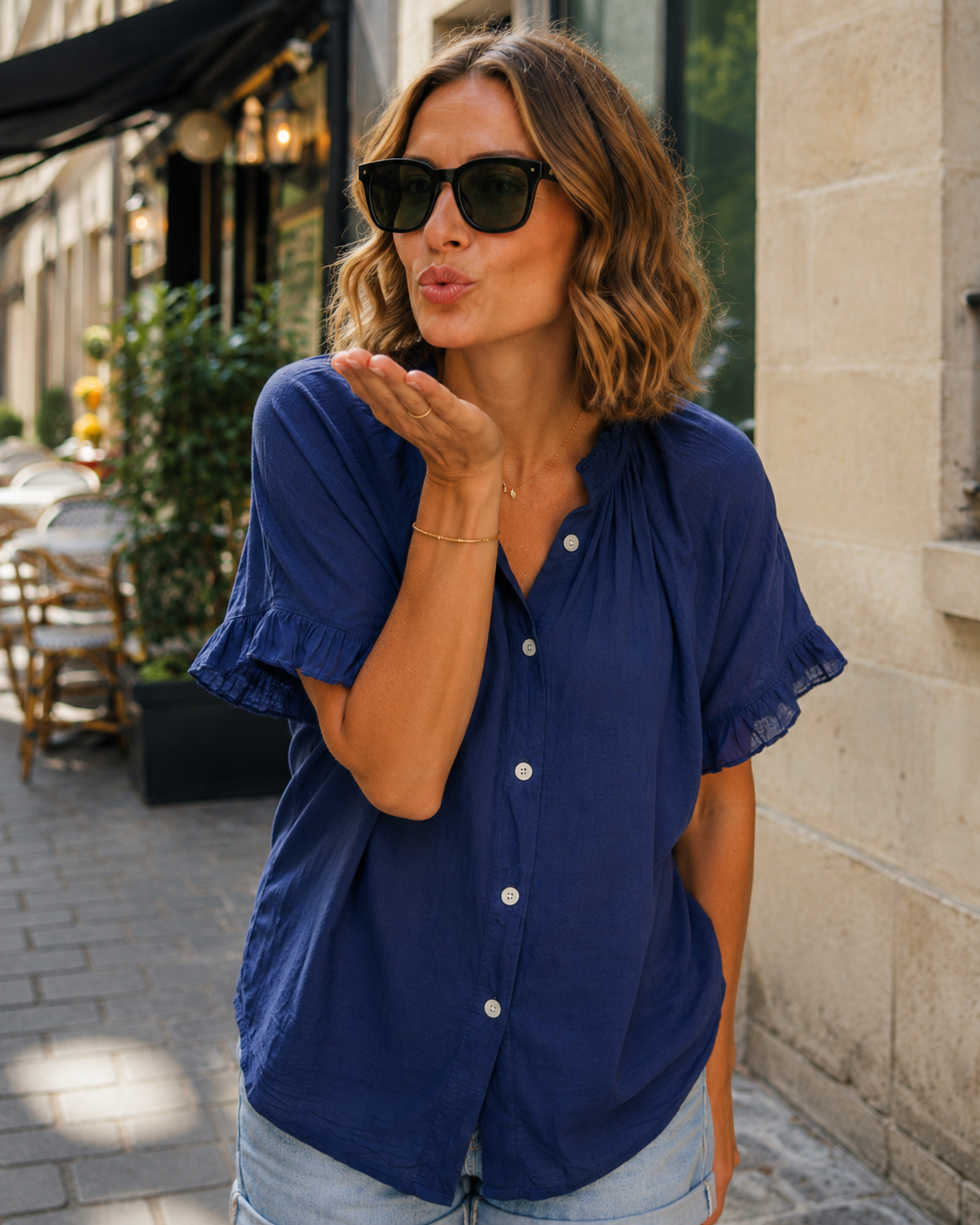 Blouse Col Froncé